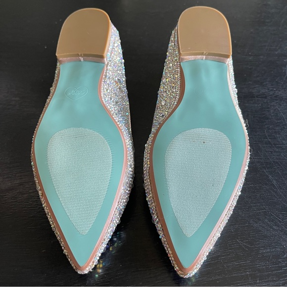 BETSEY JOHNSON Nude Rhinestone Flats Shoes - Picture 5 of 12